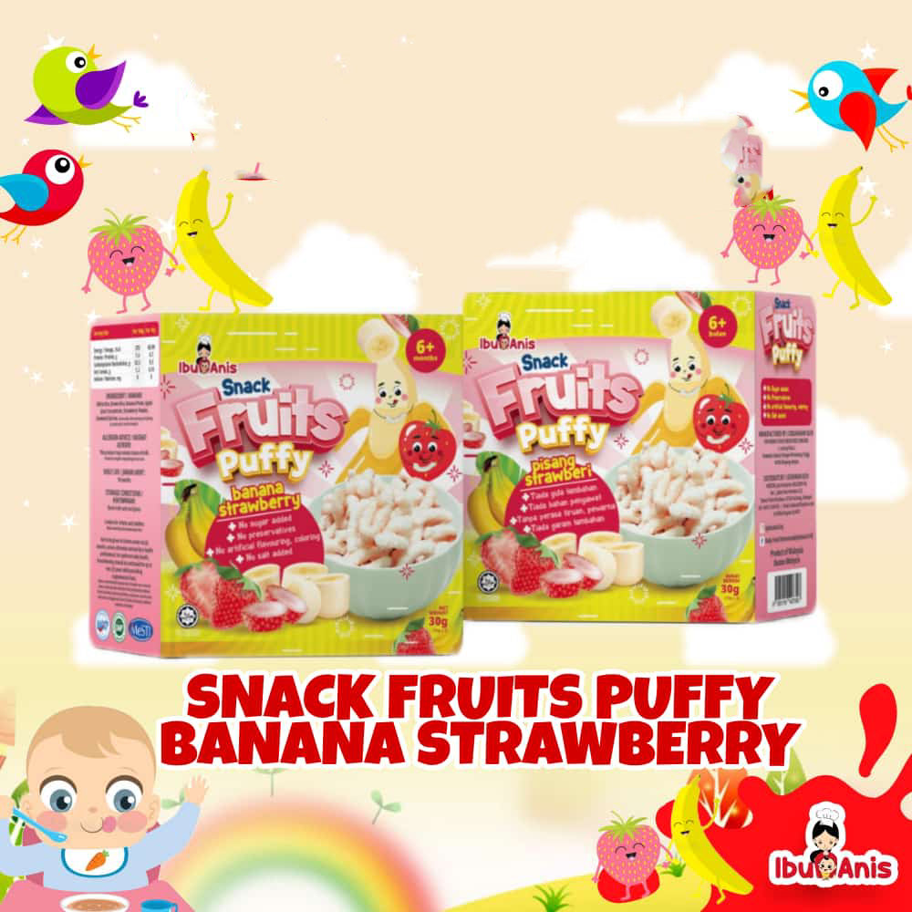 Snack Fruits Puffy: Banana Strawberry